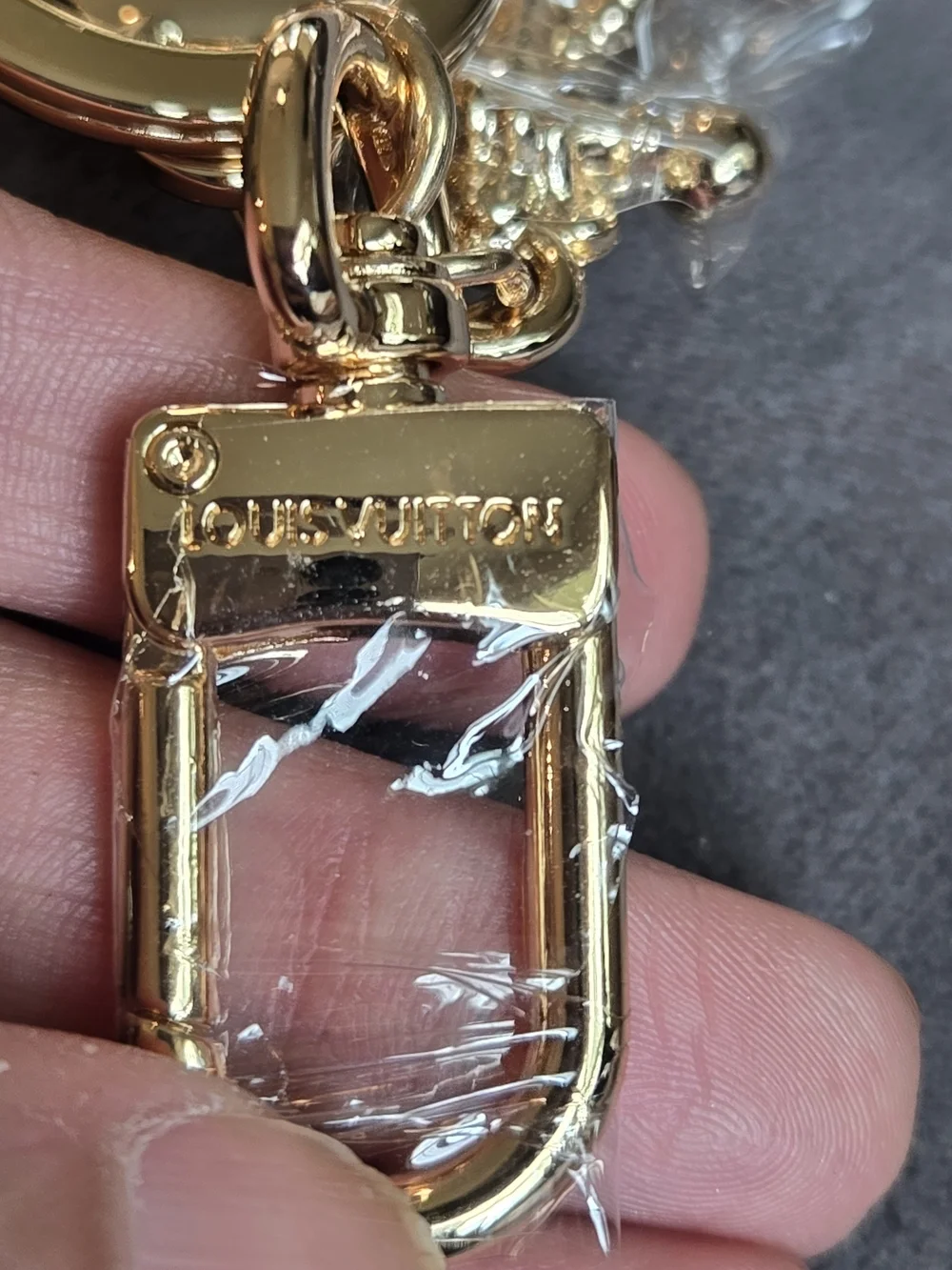 LV Gold Star Glitter Keychain Charm
